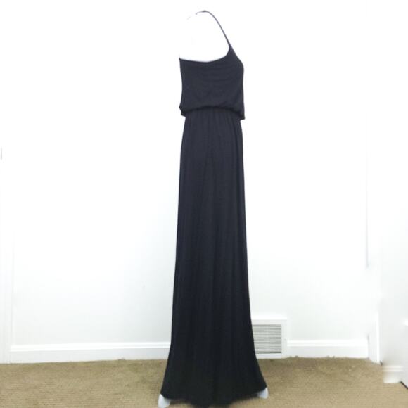 Lush Maxi Dress Small Black Sleeveless Summer Dress, Gathered Waist, Racerback - Picture 3 of 5